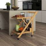 HOMCOM Küchenwagen auf Rädern, Servierwagen mit 3 Weinregalen, 2 Tabletts, für Küche, Esszimmer – Produktabbildung 7