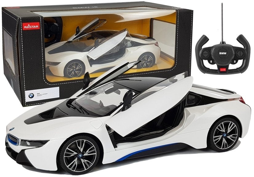 Auto R/C BMW i8 Rastar 1:14 Weiße Automatiktüren