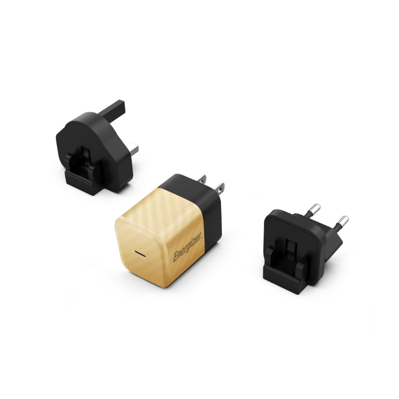 Energizer Ultimate - Multiplug EU / UK / US GaN 20W PD Netzladegerät (gold)