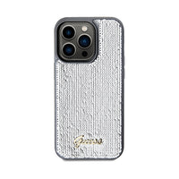 Guess Sequin Script Metal - Hülle für iPhone 14 Pro Max (silber) – Produktabbildung 3