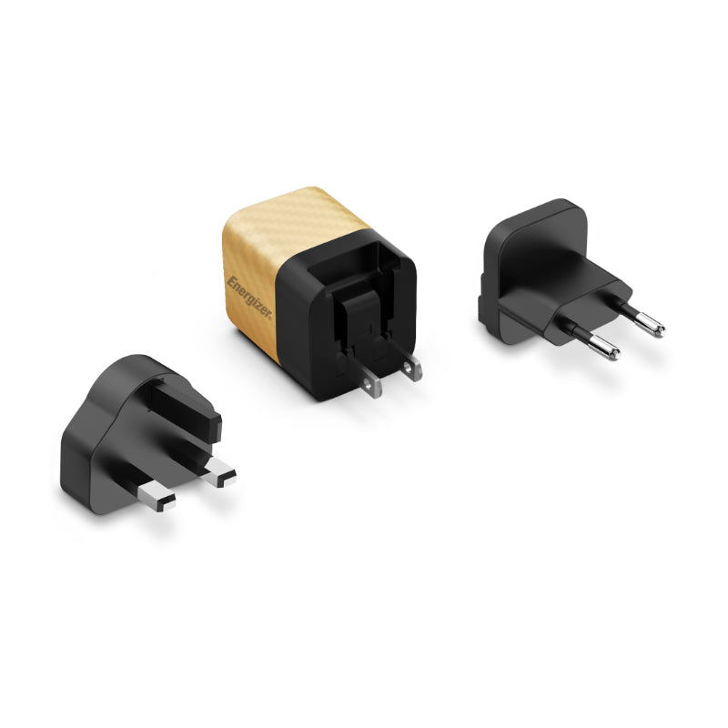 Energizer Ultimate - Multiplug EU / UK / US GaN 20W PD Netzladegerät (gold) – Produktabbildung 2