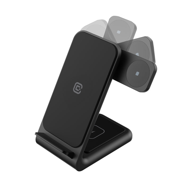 Ständer Crong PowerSpot Pivot – Kabelloses Ladegerät 3 in 1 für iPhone, Samsung a Android, Galaxy Watch – Produktabbildung 2