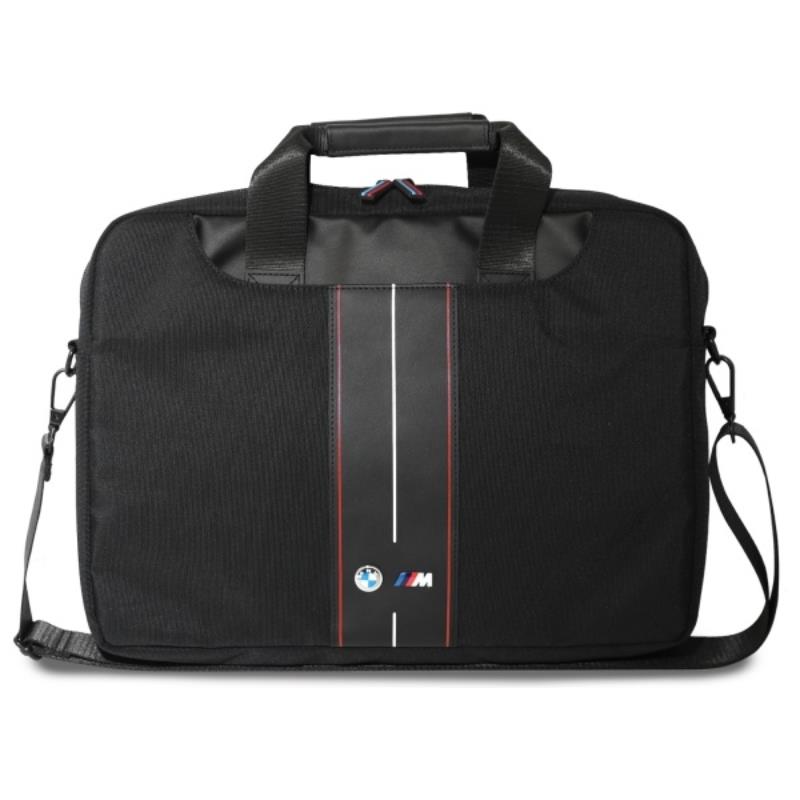 BMW Nylon Red Stripe - Bolsa para portátil 16" (Negro)