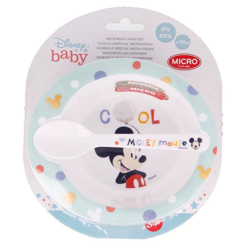 Mickey Mouse - Set für Mikrowellen- trouby (miska a lžička) (Cool)