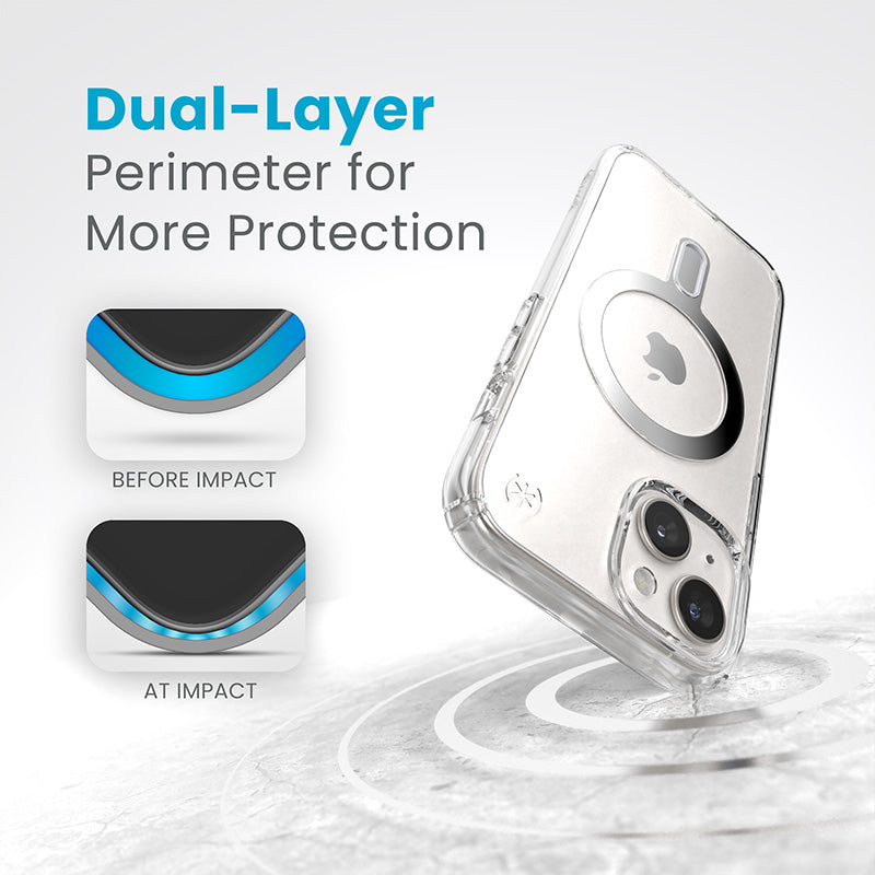 Speck Presidio Perfect-Clear ClickLock & MagSafe - Hülle für iPhone 16e / iPhone 15 / iPhone 14 / iPhone – Produktabbildung 2