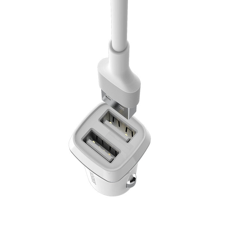 Borofone - Autoladegerät 2x USB Lightning Kabel in Packung, weiß – Produktabbildung 3