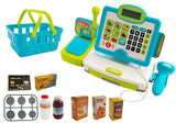 LEAN Toys Kinderkasse Blau mit Korb – Produktabbildung 2