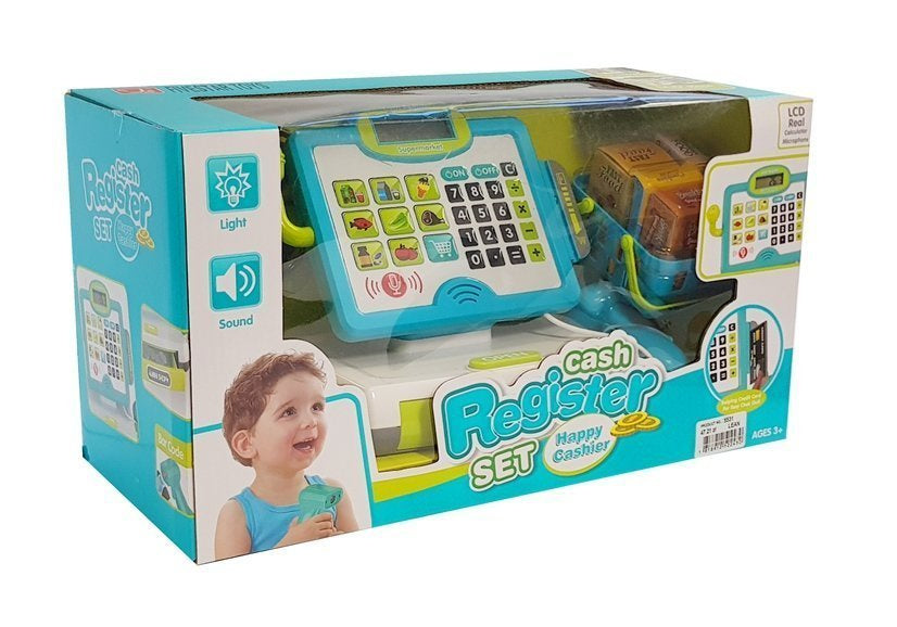 LEAN Toys Kinderkasse Blau mit Korb – Produktabbildung 7