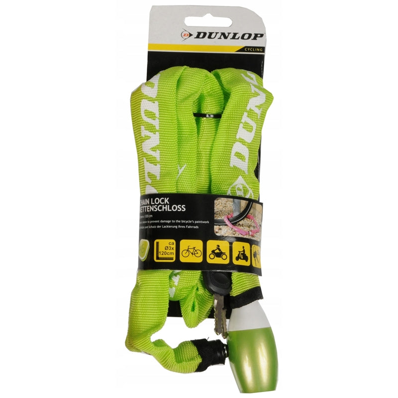 Dunlop - Řetěz für zamykání jízdních kol 120 cm (grün)