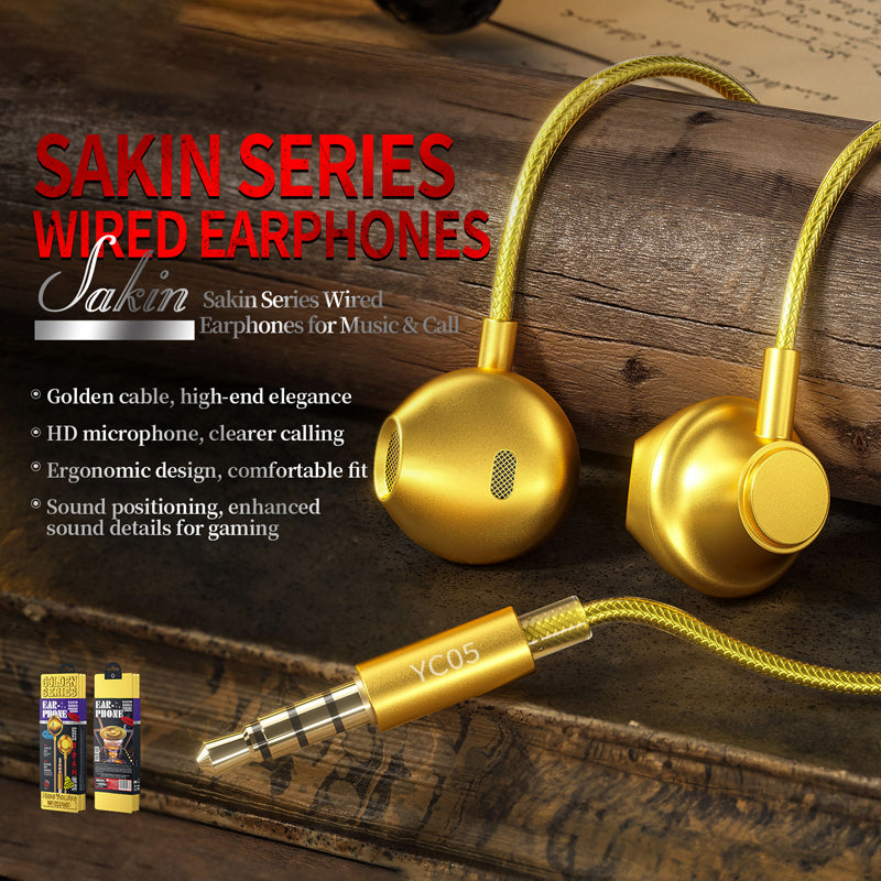 WEKOME YC05 Sakin Series - drátová Kopfhörer s 3,5mm jackem (gold) – Produktabbildung 2