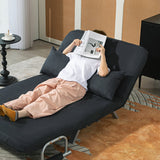 HOMCOM Schlafsofa, 5-fach verstellbar, Wildlederimitat, Stahlrahmen, inkl. Kissen, Schwarz – Produktabbildung 8
