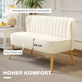 HOMCOM 2-Sitzer Sofa, weiche Polsterung, pflegeleichter Bezug, bis 220 kg, 117 x 56,5 x 77 cm, Cremeweiß – Produktabbildung 4