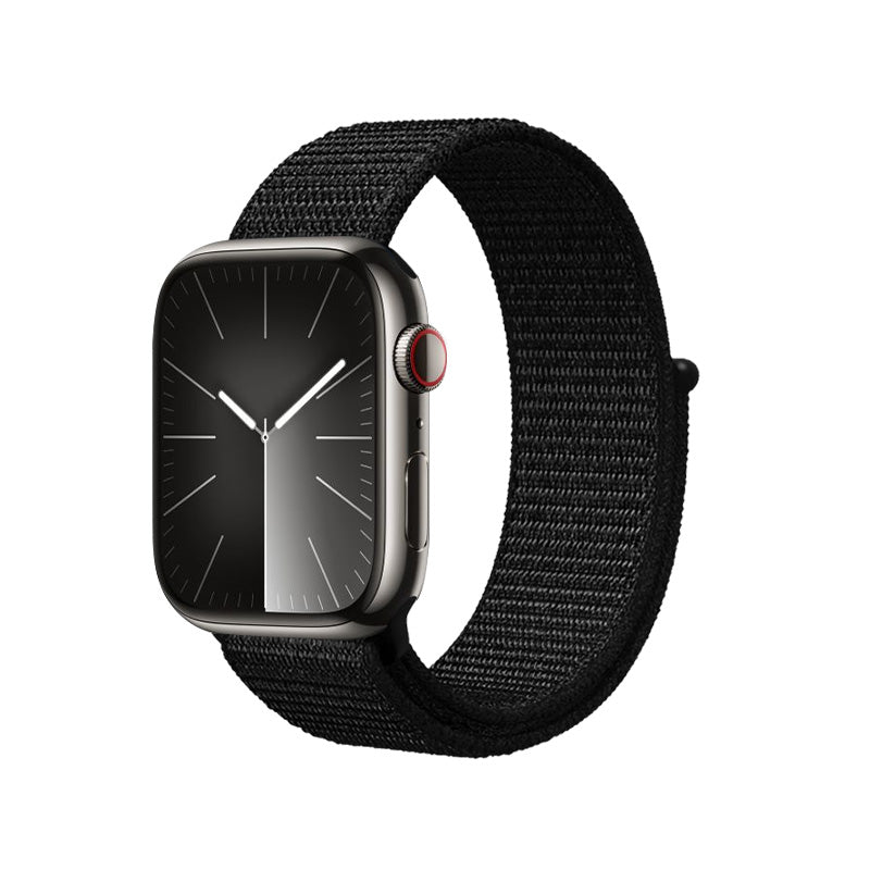 Crong Nylon Reflex - Sport- Armband für Apple Watch 38/40/41/42 mm (schwarz)