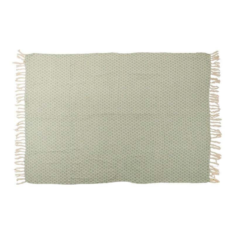 Articasa Arti Casa - Bavlněná deka s diamantovým vzorem 130x170 cm (grün / weiß) – Produktabbildung 2