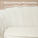 HOMCOM Vintage 2-Sitzer Sofa, Couch, Polstermöbel, Samtoptik, bis 150 kg, Creme/Gold – Produktabbildung 4