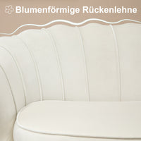 HOMCOM Vintage 2-Sitzer Sofa, Couch, Polstermöbel, Samtoptik, bis 150 kg, Creme/Gold – Produktabbildung 4