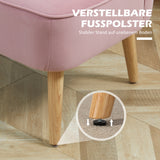 HOMCOM Sofa 2-Sitzer Stoffsofa Couch Polstersofa Loungesofa breit Rosa – Produktabbildung 7