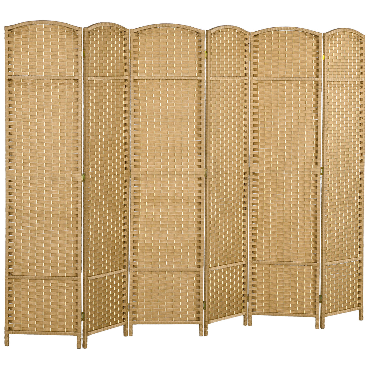 HOMCOM 6-teiliger Raumtrenner, Faltbarer Sichtschutz, Sichtschutzwand für Wohnzimmer, Schlafzimmer