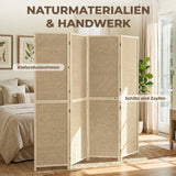 HOMCOM Paravent mit 4 Paneelen, faltbare Trennwand aus handgeflochtenem Bambus, 180 x 180 cm, Natur – Produktabbildung 5
