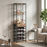 HOMCOM Weinbar-Schrank mit Schublade, Industrieller Barschrank, Weinregal für 12 Flaschen, Glashalter – Produktabbildung 10