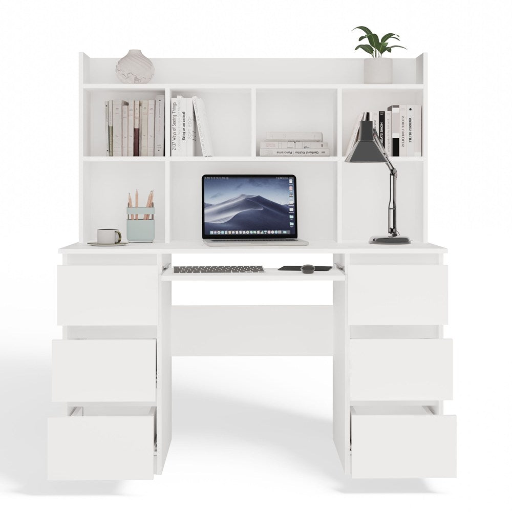 Schreibtisch KUBA + AUFSATZ Set WEISS – Produktabbildung 7