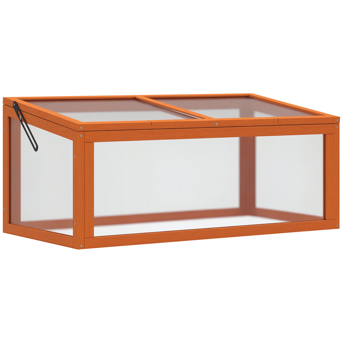 Outsunny Frühbeet Holz und Polycarbonat Treibhaus 90 x 46 x 40 cm Gewächshaus mit Abdeckung wetterfest