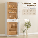 HOMCOM Küchenschrank Buffetschrank mit verstellbar Regal Schublade 2 Schrank Hochschrank mit Glastür 60 – Produktabbildung 4
