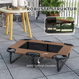 PawHut Erhöhtes Hundebett klappbar Haustierbett, Outdoor Hundeliege mit Netzdesign Kaffee Oxford 75 x 51 – Produktabbildung 5