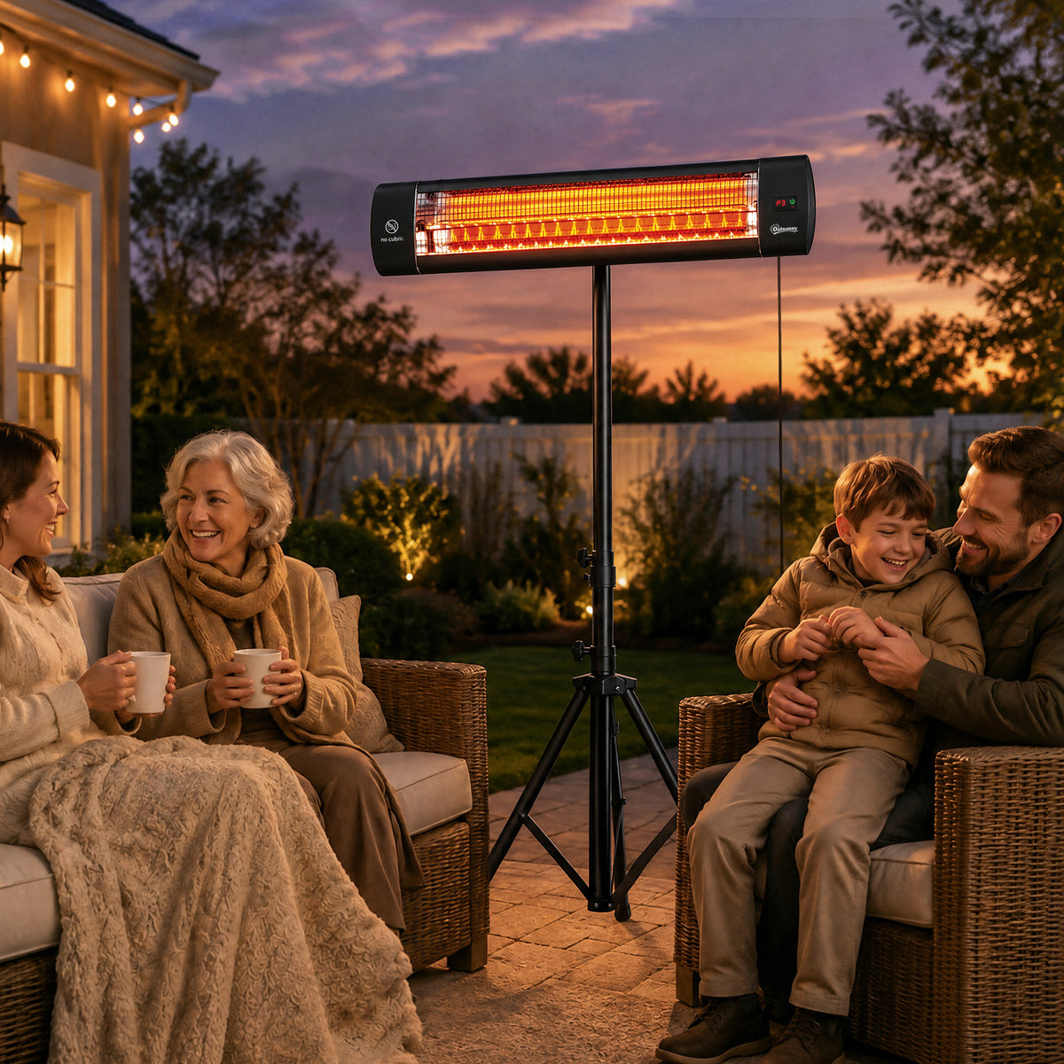 Outsunny Infrarot Heizstrahler 2500W Terrassenstrahler mit Touch & Fernbedienung 3 Heizstufen – Produktabbildung 2
