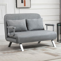 HOMCOM Schlafsofa, Doppelsofa, Gästebett, inklusive 2 Kissen, Grau – Produktabbildung 2
