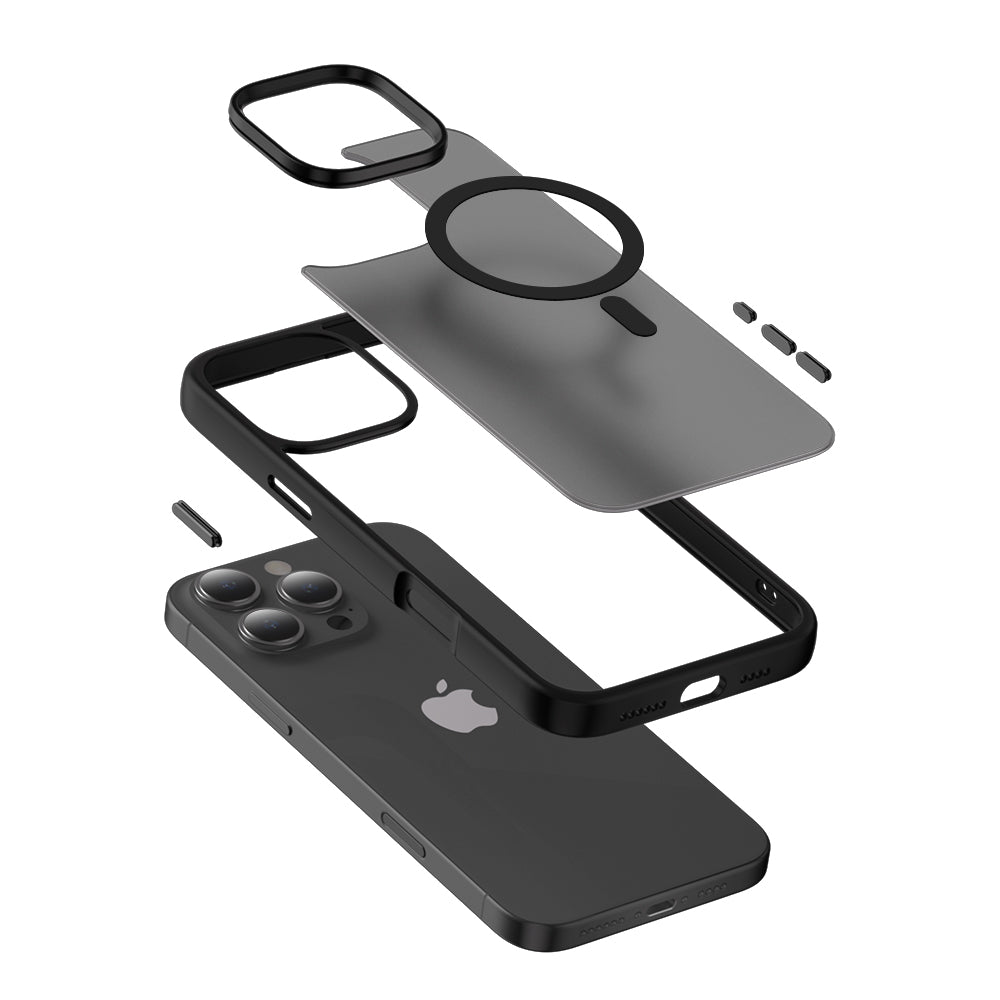 Crong Hybrid Frost MAG Cover - Hülle s MagSafe für iPhone 16 (schwarz) – Produktabbildung 2