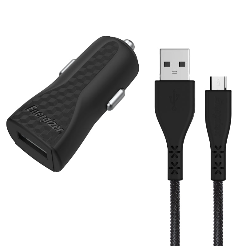 Energizer HardCase - Autoladegerät USB-A 1A + Kabel Micro USB (schwarz)