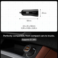 Spigen Essential EV302 – AutoLadegerät 2x USB-A 30W (schwarz) – Produktabbildung 8