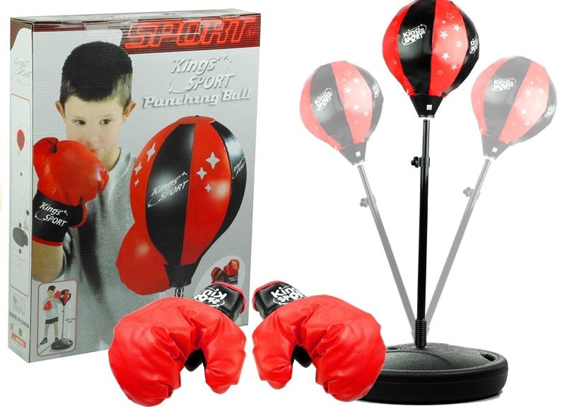 LEAN Toys Punchingball Punching Ball Set Boxhandschuhen und Ständer 80 bis 110 cm