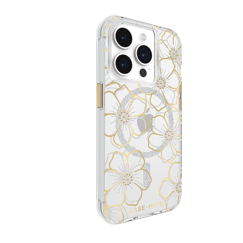 Case-Mate Floral Gems MagSafe – Hülle für iPhone 15 Pro (Gold) – Produktabbildung 2