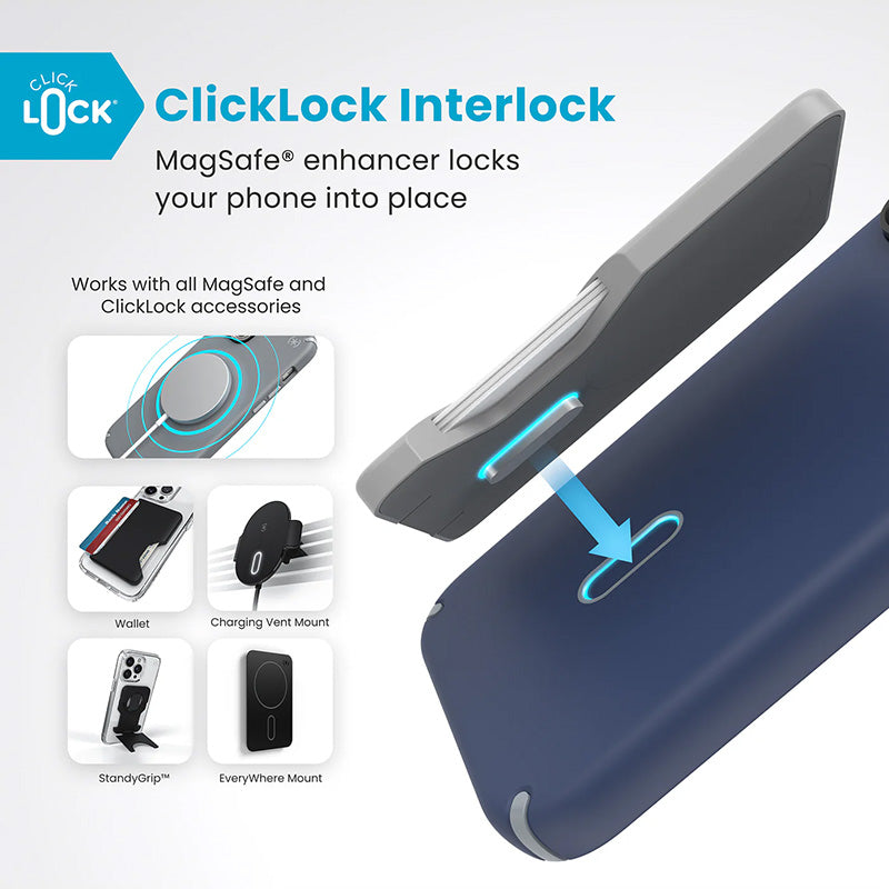 Hülle Speck Presidio2 Pro ClickLock & MagSafe - iPhone 16 Pro Max (Küsten- blau / Prašně grau / weiß) – Produktabbildung 2