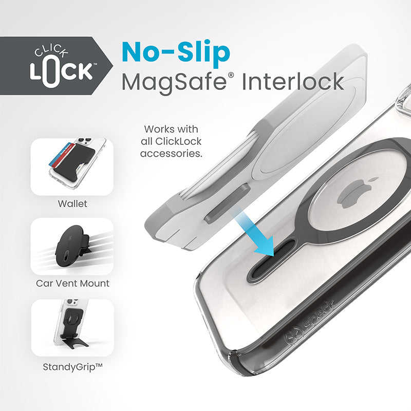 Speck Presidio Perfect-Clear ClickLock & MagSafe - Hülle für iPhone 16e / iPhone 15 / iPhone 14 / iPhone – Produktabbildung 2