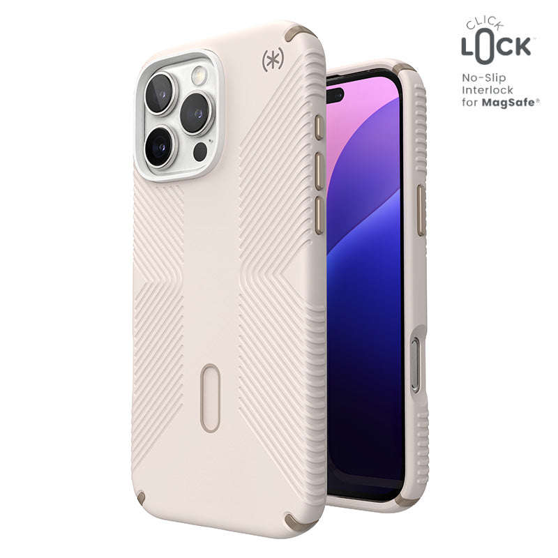 Hülle Speck Presidio2 Grip ClickLock & MagSafe für iPhone 16 Pro Max (Bleached Bone / Heirloom Gold / Hazel