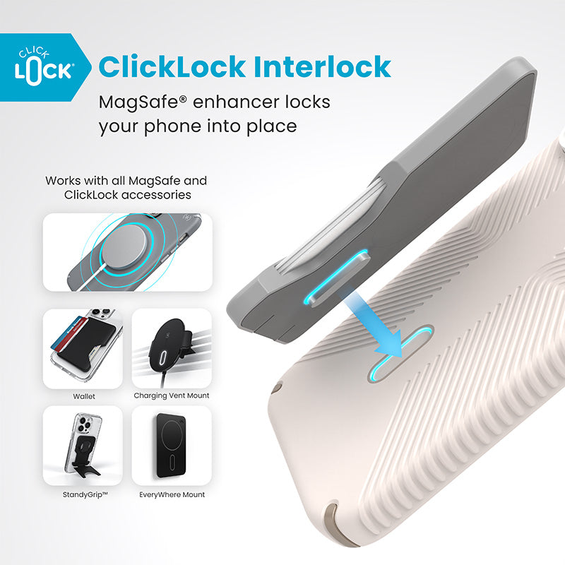 Hülle Speck Presidio2 Grip ClickLock & MagSafe für iPhone 16 Pro Max (Bleached Bone / Heirloom Gold – Produktabbildung 2