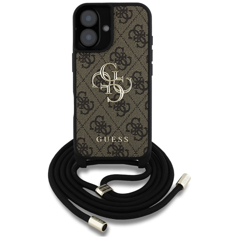 Guess 4G Big Logo Cord Strap Crossbody - Hülle für iPhone 16 (braun) – Produktabbildung 2