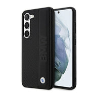 BMW Leather Textured & Stripe - Hülle für Samsung Galaxy S23 (Schwarz)