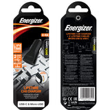 Energizer HardCase - Autoladegerät 2x USB-A 2,4A + Kabel USB-C a Micro USB (schwarz) – Produktabbildung 3
