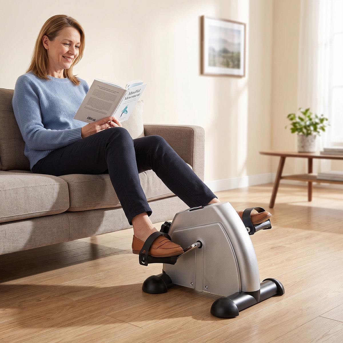 HOMCOM Mini Heimtrainer Arm-und Beintrainer Pedaltrainer für Senioren mit LCD-Display verstellbarer – Produktabbildung 2