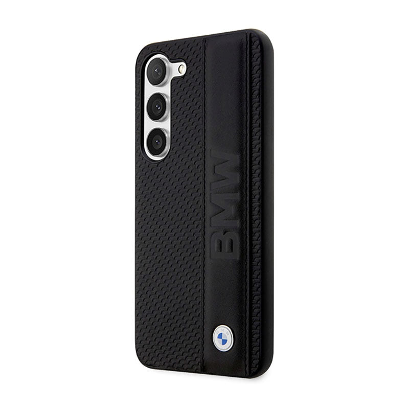 BMW Leather Textured & Stripe - Hülle für Samsung Galaxy S23 (Schwarz) – Produktabbildung 2