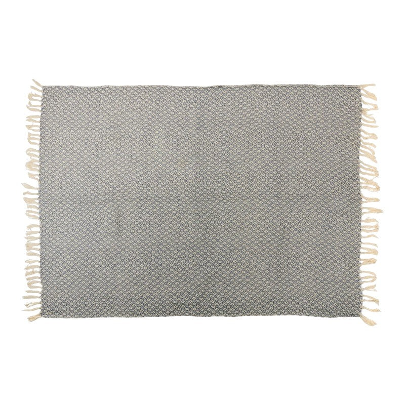 Articasa Arti Casa - Bavlněná deka s diamantovým vzorem 130x170 cm (blau / weiß) – Produktabbildung 2
