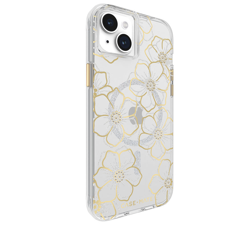 Case-Mate Floral Gems MagSafe – Hülle für iPhone 15 Plus (Gold) – Produktabbildung 2