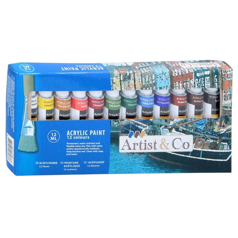 Artist&Co Akrylové Farben in tubách po 12 ml 12 Farben