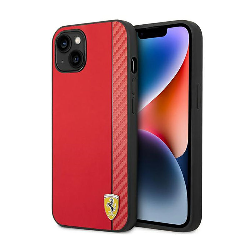 Ferrari Carbon - Hülle für iPhone 14 Plus (rot)