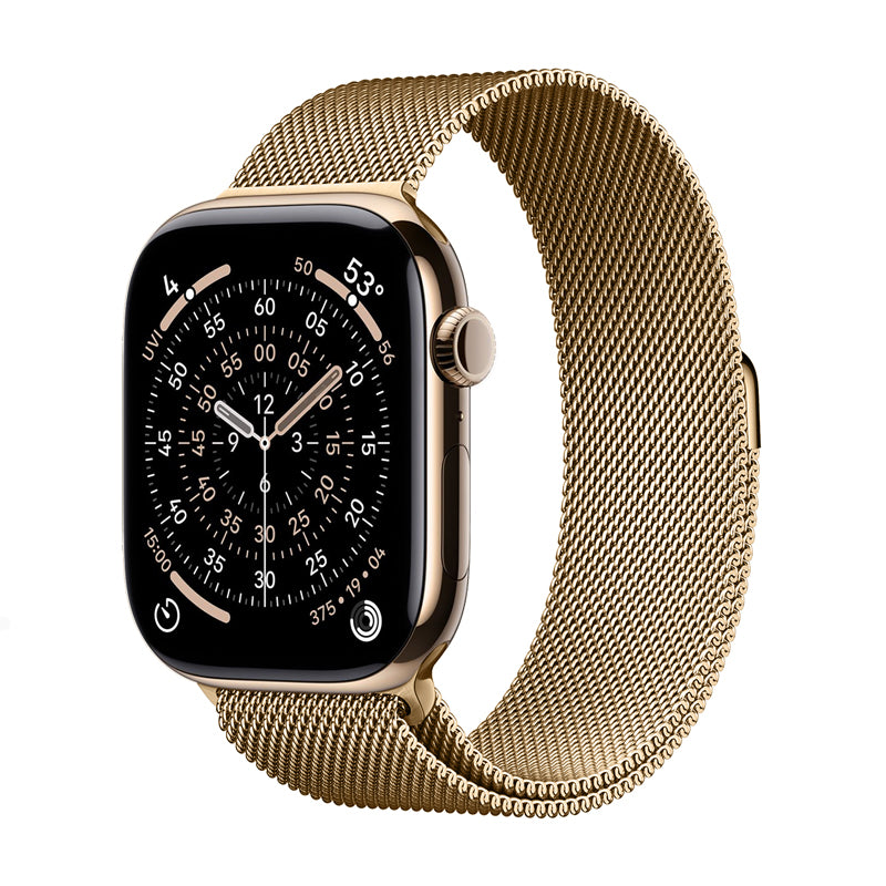 Crong Milano Steel - Armband aus Edelstahl für Apple Watch 44/45/46/49 mm (rosa zlato)