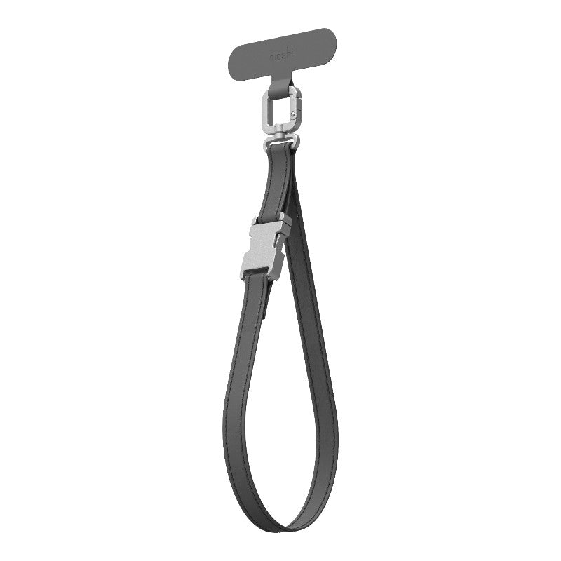 Moshi 2-in-1 Wrist & Body Strap with Adapter - eko Leder- Kordel für das Handy (půlnočně grau) – Produktabbildung 2